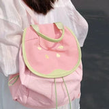 Qfdian Patchwork Contrast Color Kawaii Sweet Backpack Casual Preppy All Match Schoolbags Fashion Students Y2k Aesthetic Mini Backpacks