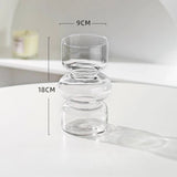 Qfdian  European Retro Glass Vase Water Nourishing Flower Arrangement Container Desktop Dining Table Flower Arrangement Vase Decoration