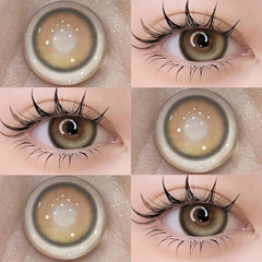 Qfdian 1 Pair Natural Color Contact Lenses Korean Brown Lenses Beauty Fashion Gray Lense Blue Lenses with High Quality Lens