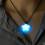 Qfdian  Luminous Star Pendant Necklace and Bracelet Set (Adjustable Rope/Sporty-Cute)