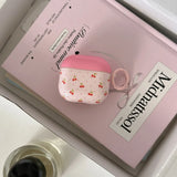 Qfdian  polka dot cherry is suitable for AirPods pro2 generation 3 generation 4 generation bluetooth headset case protective case