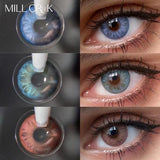 Qfdian Contact Lenses for eyes Prescription Myopia yearly Dioptric Lens korean Gem-series Color Cosmetic Color Lens Eyes with degree