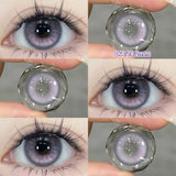Qfdian  1 Pair Myopia Fashion Lens Prescription Colored Contact Lenses Beauty Pupils Purple Eye Lenses Blue Eye Color Lenses