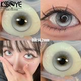 Qfdian 1 Pair New Lenses with Myopia Degree Grade 0.00- 8.00 Pink Blue Grey Beauty Pupilentes Soft Lens Yearly ﻿