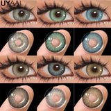 Qfdian  Color Contacts OMG Series Eyes Color Lenses Blue Beauty Contacts Makeup Green Lens Cosmetics Natual Big Black Lens 14.5mm
