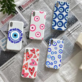 Qfdian  Lucky Eye Blue Evil Eye Print Phone Case for iPhone 16 15 14 13 12 11 Pro Max Mini X XS SE 7 8 Plus 16E Shockproof Cover Fundas