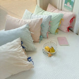 Qfdian  Double Sided Stripes Bow Pillow Cases 48x74cm Soft Comfortable Covers Cotton Pillow Cover Pillow Sham Beds Home Decoration gifts