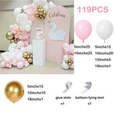Qfdian  Pastel Pink Balloons Arch Kit White Metal Gold Balloon Garland Baby Shower Wedding Birthday Party Decorations Anniversary Globos