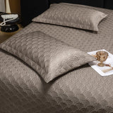 Qfdian 3Pcs Luxury Lyocell Cotton Soft Silky Embossing Quilted Bedspread, Bed Cover, Mattress Topper Coverlet, Bed Sheet, Pillowcases