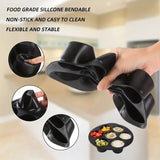 Qfdian Silicone Cake Mold 7-Hole Air Fryer Accessories Microwave Baking Mold Food Grade Baking Cake Silicone Mold Baking Pan Tools