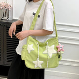 Qfdian  Girls Kawaii Pendant Star Shoulder Bags Women Japanese Casual Fashion Crossbody Bag Y2k Streetwear Tote  for College Student