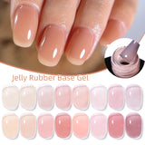 Qfdian 7ml Crystal Jelly Nude Rubber Base Gel Transparent Semi-permanent Varnish UV LED Construction Gel Nail Art Manicure