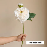 Qfdian Large Silk Peony Artificial Flowers High Quality Simulation Peony European Style Fake Flowers Bouquet For Wedding Home Decor 1PC