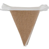 Qfdian  Rustic Boho Birthday Burlap Banner Triangle Pennant Flag Linen Bunting for Birthday Wedding Baby Shower Camping Decorations