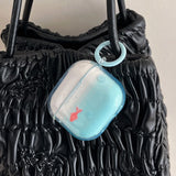 Qfdian Korea lovely transparent gradient goldfish koi soft earphone case for airpods 4 pro 2 3nd protection cover coque cute pendant