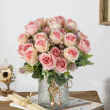Qfdian  1 pc Artificial Flowers Silk Rose Bouquet Garden Home Room Table Wedding Bridal Bouquet Yard Outdoor Decora Diy Gifts Hot Sales