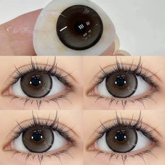 Qfdian 1 Pair Natural Colored Lenses for Eyes  baby Black Eyes Contacts Lens Beauty Pupil 1 Yearly  First Shipping