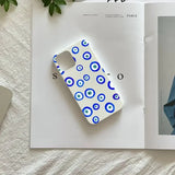 Qfdian  Lucky Eye Blue Evil Eye Print Phone Case for iPhone 16 15 14 13 12 11 Pro Max Mini X XS SE 7 8 Plus 16E Shockproof Cover Fundas
