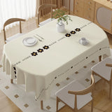 Qfdian  Tablecloth Three-proof Fabric Light Luxury High-end Rectangular Dining Table Cloth Leave-in Oil-proof Waterproof Anti-scalding