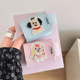 Qfdian Cute cartoon embroidery leather earphone case for apple airpods pro pro2nd 3 pure color summer charing box cover for airpod 1 2