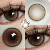 Qfdian  1 Pair Pink Brown Colored Contact Lenses Natural Pupil Lenses Big Eye Cute Makeup Lenses Purple Lenses Korean Style Lens