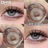 Qfdian Korean Hot Sale Colored Contact  Lenses with Myopia Degree Grade 0.00- 8.00 Blue Green Beauty Pupilentes KSSEYE 2Pcs Soft Lens