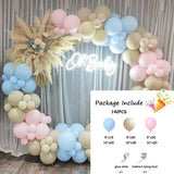 Qfdian  123pcs Pink Blue Balloons Garland Arch Kit Gender Reveal Boy Girl Baby Shower Decoration Sand White Balloon Birthday Party Decor