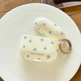 Qfdian Spring Fresh Blue Flower INS Soft Case for Apple AirPods 4 Protection Cover for AirPods Pro 2 3nd Generation Earphone Cases