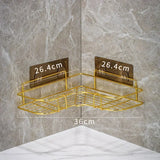 Qfdian Gold No-drill Bathroom Shelf Corner Shelf Shower Shampoo Storage Rack Holder Toilet Organizer WC Bathroom Shelves Accessories