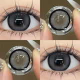 Qfdian Color Contact Lenses Large Diameter Myopia Lenses with Diopters Enlarge Bright Cosmetic Power Lenses Make Up for Eyes