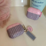 Qfdian Korea lovely pink wave point cover stripe pattern tpu soft case for apple airpods pro 2 3 4 silicone earphone shell
