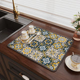 Qfdian  High-end Kitchen Countertop Drain Mat Diatom Mud Suction Mat Tableware Drying Coaster Washable Modern Simplicity Light Luxury