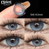 Qfdian 1 Pair New Colored Lenses for Eyes with Myopia Prescription Blue Eyes Contacts Lens Beauty Pupil Yearly Use Fast Shipping
