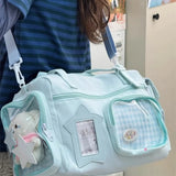 Qfdian  Transparent Casual Travel Shoulder Ita Bags Y2k Aesthetic All Match Trendy Gym Bag Casual Women Streetwear Handbags Crossbody