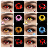 Qfdian  Color Contact Lenses for Eyes Sasuke Series Cosplay Pupils Makeup for Halloween Colored Contact Lenses Eyes Beauty