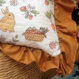 Qfdian  New Cotton Plain Pillowcase Soft and Skin Friendly Fashionable Countryside Style Quilted Fabric Pillowcase Printed Cushion Cover