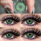 Qfdian  1 Pair Big Black Color Contact Lenses Natural Gray Lenses Blue Korean Eye Makeup Contacts Yearly Beauty Pupils Cosmetic