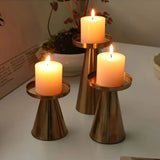 Qfdian  Nordic Metal Candle Holders 3pcs Valentine's Day Wedding Candle Holder Desktop Decoration Christmas Room Decoration Reusable