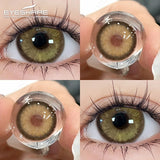 Qfdian 1Pair New Colored Contact Lenses for Eyes Brown Lenses Green Eye Lenses Gray Pupils Yearly Cosmetic Eye Contact Lens