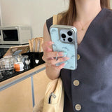 Qfdian  Cute niche blue bottom dolphin ring bracket is suitable for Apple 16promax mobile phone case iPhone15pro new model