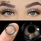 Qfdian 1 Pair Brown Natural Colored Eye Lenses Gray Fashion Lenses Blue Eye Lens Green High Quality Cosmetics Color Contacts