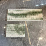 Qfdian  Soft Stripe Geometric Mats household Bathroom Rug Carpet Entrance Floor Anti Slip Pad Aesthetic Plush floor mats Home Room decor