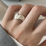 2024 Minimalist Silver Color Finger Rings Charm Women Girl Irregular Jewelry New Fashion Cross Twining Handmade Ring