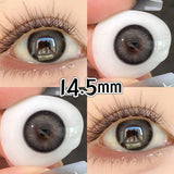 Qfdian  2PCS/Pair Pearl Series Color Contact Lenses For Big Eyes Beauty Blue Makeup Lens 14.5mm Purple Pupils Cute Black Lens