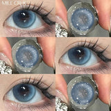 Qfdian 2PCS Colored Beautiful Pupil Contact Lenses Myopia Cosmetic for Artificial pupil Degree lens Prescription Yearly