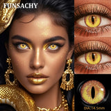 Qfdian  Cosplay Dragon Contact Lenses for Eyes Anime Role Playing Lens Halloween Cosplay Black Contacts Yearly Cosmetics Pupils