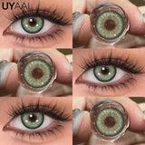 Qfdian 1 Pair Colored Contact Lenses for Eyes Blue Eye Lenses Green Fashion Lenses High Quality Brown Natural Lenses Gray Lenses