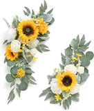 Artificial Wedding Arch Flowers Kit Boho Dusty Rose Blue Eucalyptus Garland Drapes for Wedding Decorations Welcome Sign