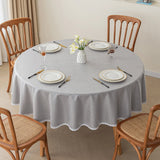Qfdian  Solid Color Circular Tablecloth Waterproof Oil Proof Dustproof Dining Table Decoration Hotel Restaurant Tablecloth Cover Cloth