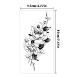 Qfdian  Waterproof Temporary Tattoo Sticker Flowers Roses Lilies Peonies Geometric Patterns Body Art Arm Fake Tattoos Sleeve Women Men